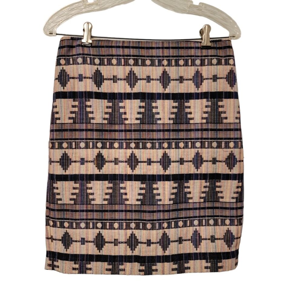 Ann Taylor Skirt Unique Aztec Southwestern Tribal Knit Size‎ 4P Multicolor EUC